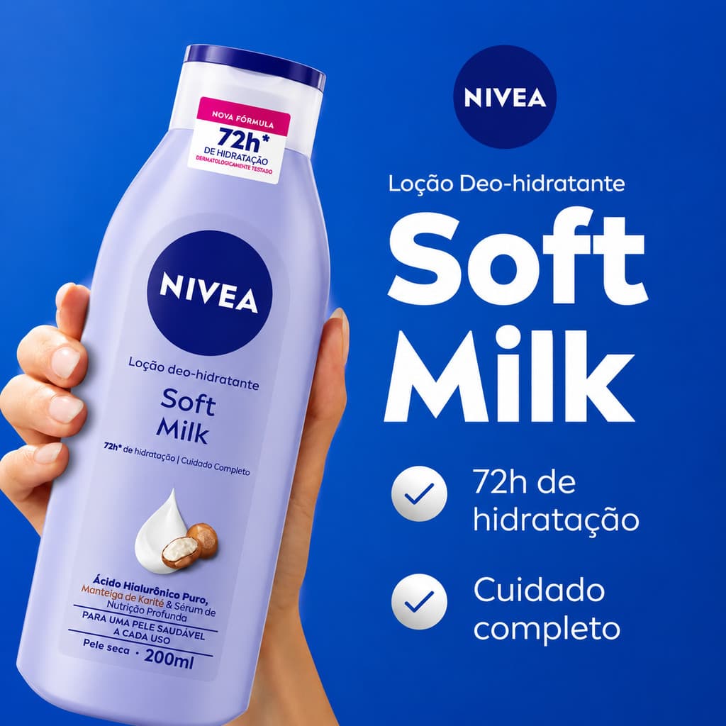 LOÇÃO HIDRATANTE NIVEA SOFT MILK 200ML