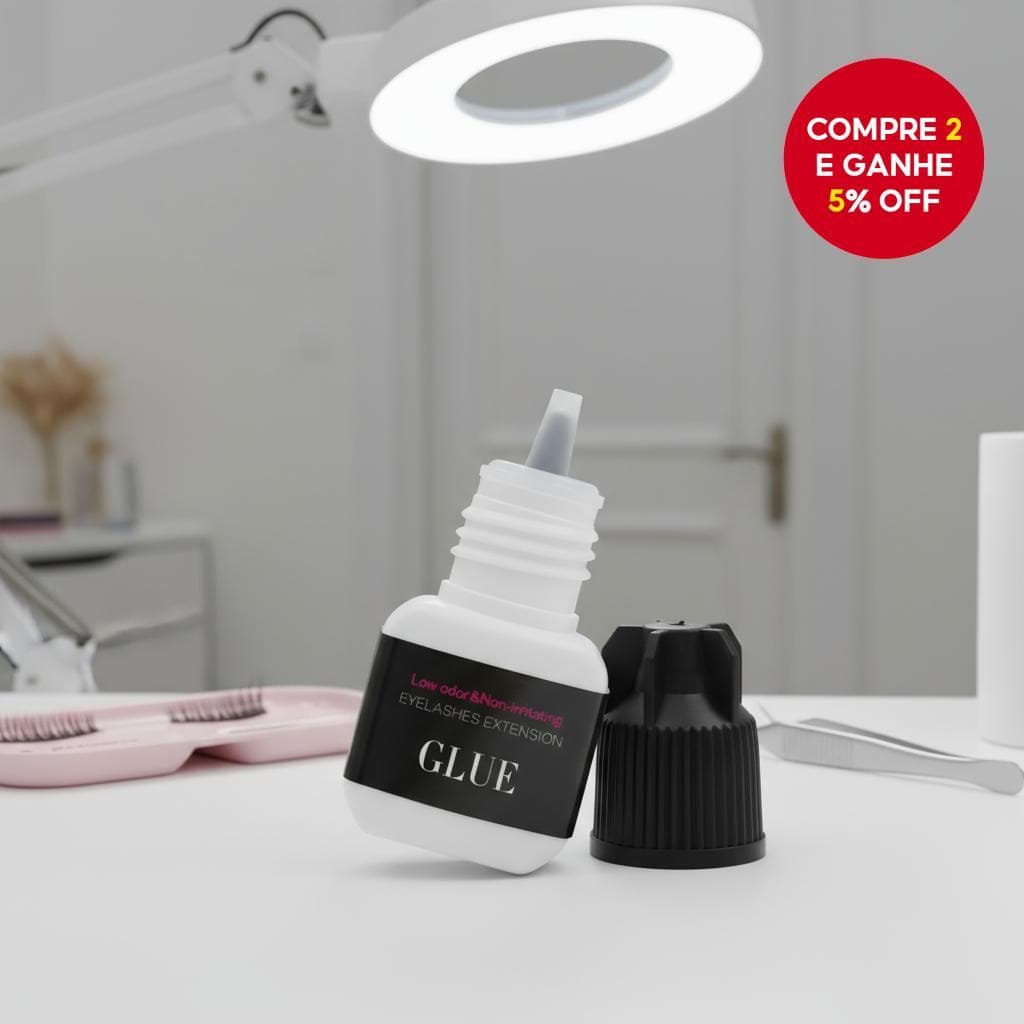 Cola de extensão de cílios individual de 5ml, preta, baixo odor, fórmula suave, cola para cílios para novos usuários