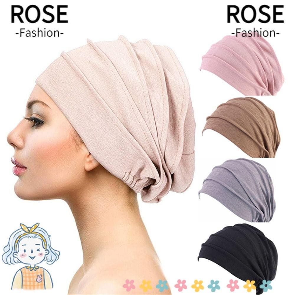 ROSEGOODS Muçulmano Hijabs Elástico Perda De Cabelo Lenço Gorros Inverno Quente Envoltório De Cabeça