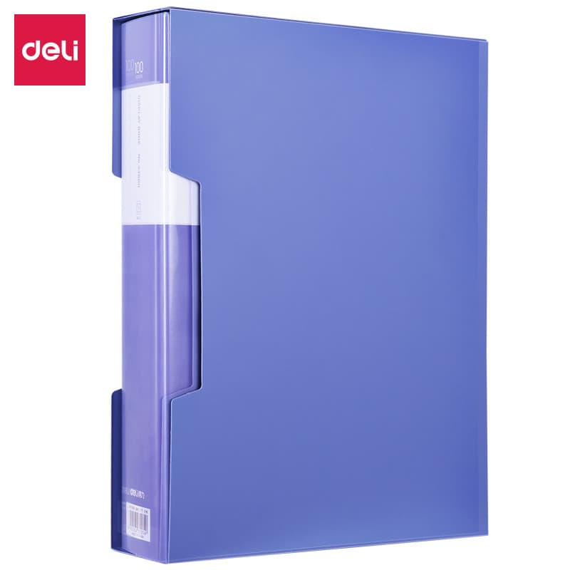 Deli 33600 _ Livreto de informações incorporado de 100 páginas (azul) Papelaria de escritório de grande capacidade Caixa