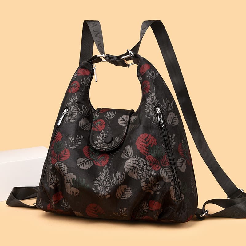 Senhoras mochila 2025 novo estilo de meia-idade idosos impresso Oxford pano multifuncional viagem ombro saco do mensagei