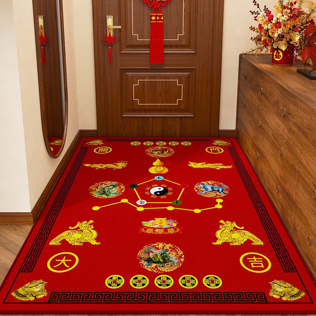 Porta Feng Shui tapete de chão sete estrelas vermelho Starter esteira doméstica cinco imperador dinheiro entrada porta a