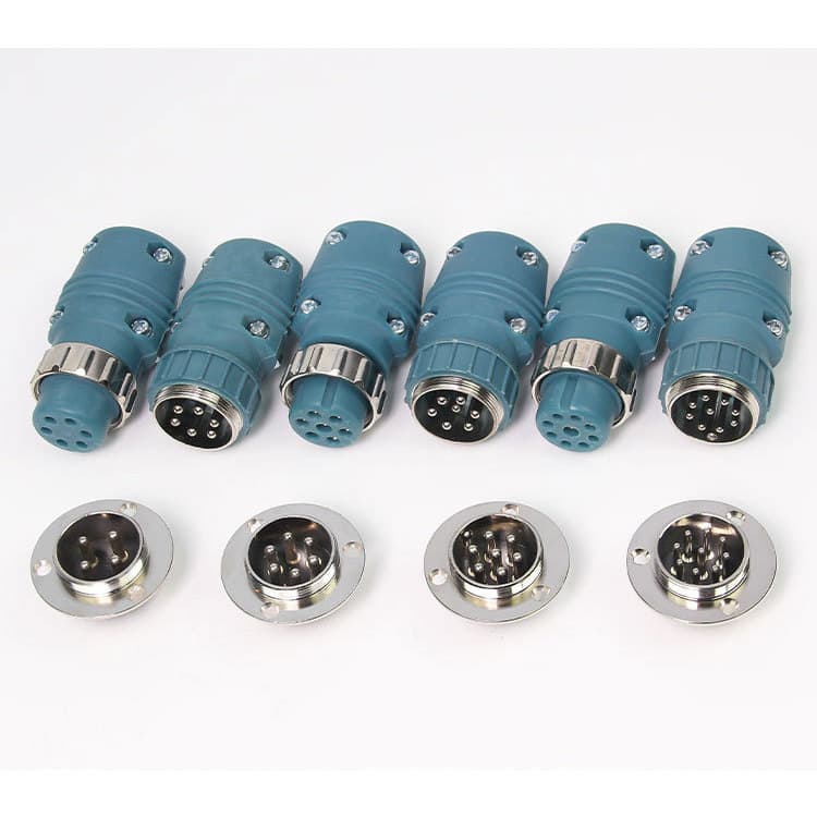 Acessórios para alimentador de arame de solda com proteção a gás, conector de base com plugue de aviação de 6 pinos e 7