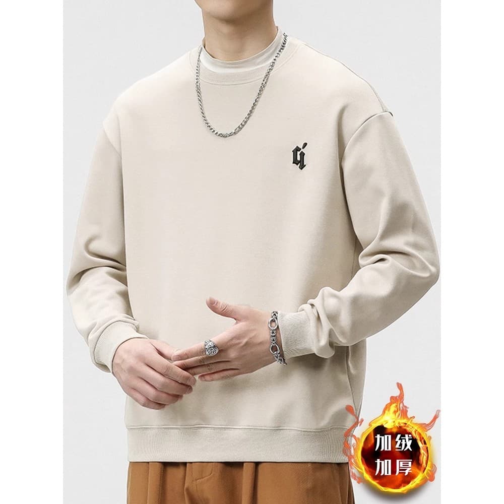 2023 inverno moda na moda forro de lã camisa de manga comprida masculina simples fácil de combinar estilo grosso quente