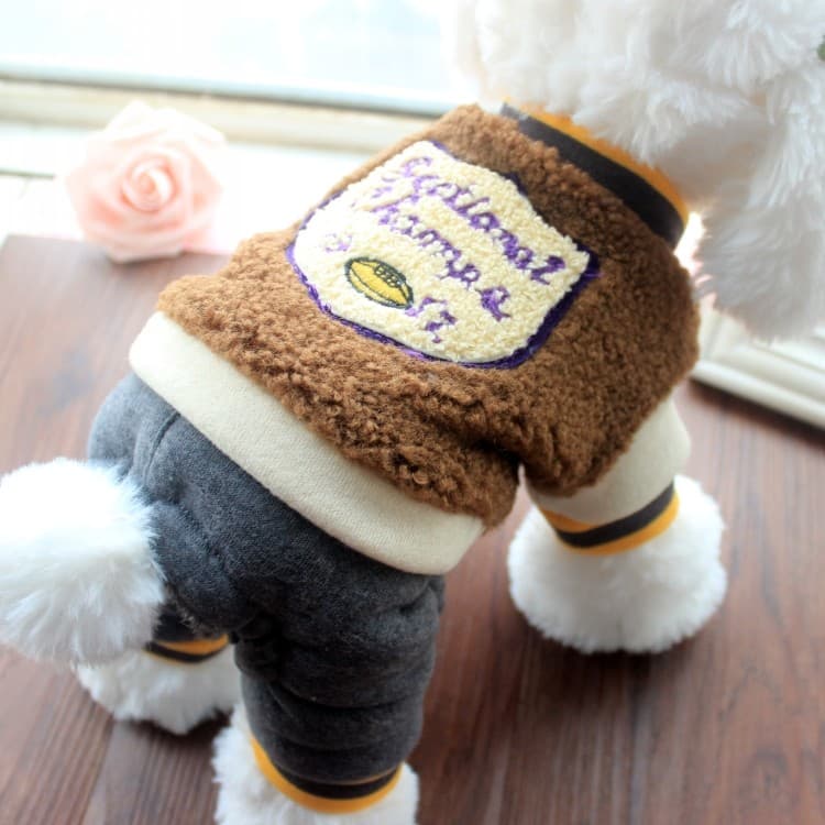 Grosso roupas de algodão de quatro patas filhote de cachorro gato inverno Teddy Bichon Pomeranian pequeno cão animal de