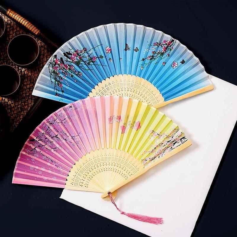 Novo estilo ventilador dobrável estilo chinês clássico Aya seda feminino fã feminino antigo Retro dança desempenho venti