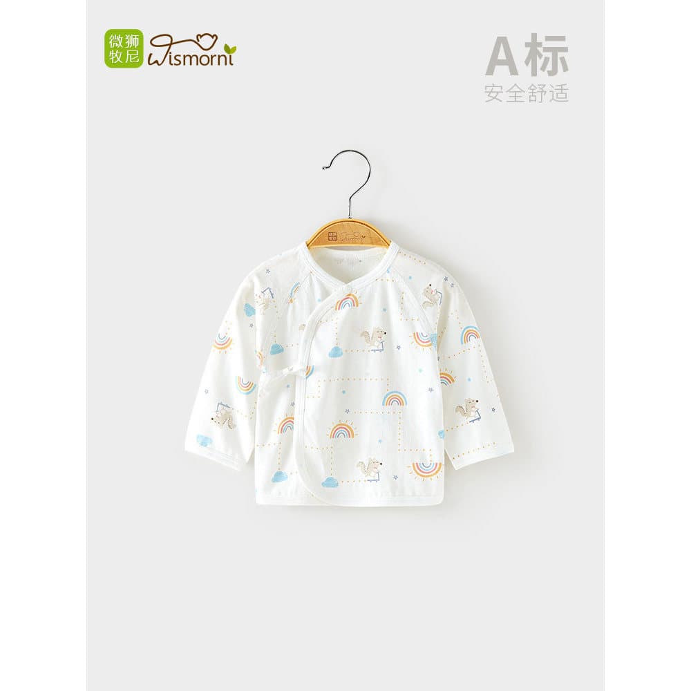 Weishi Muni primavera verão recém-nascido meia volta roupas 0-6 meses bebê puro algodão roupas bebê topos roupas monge