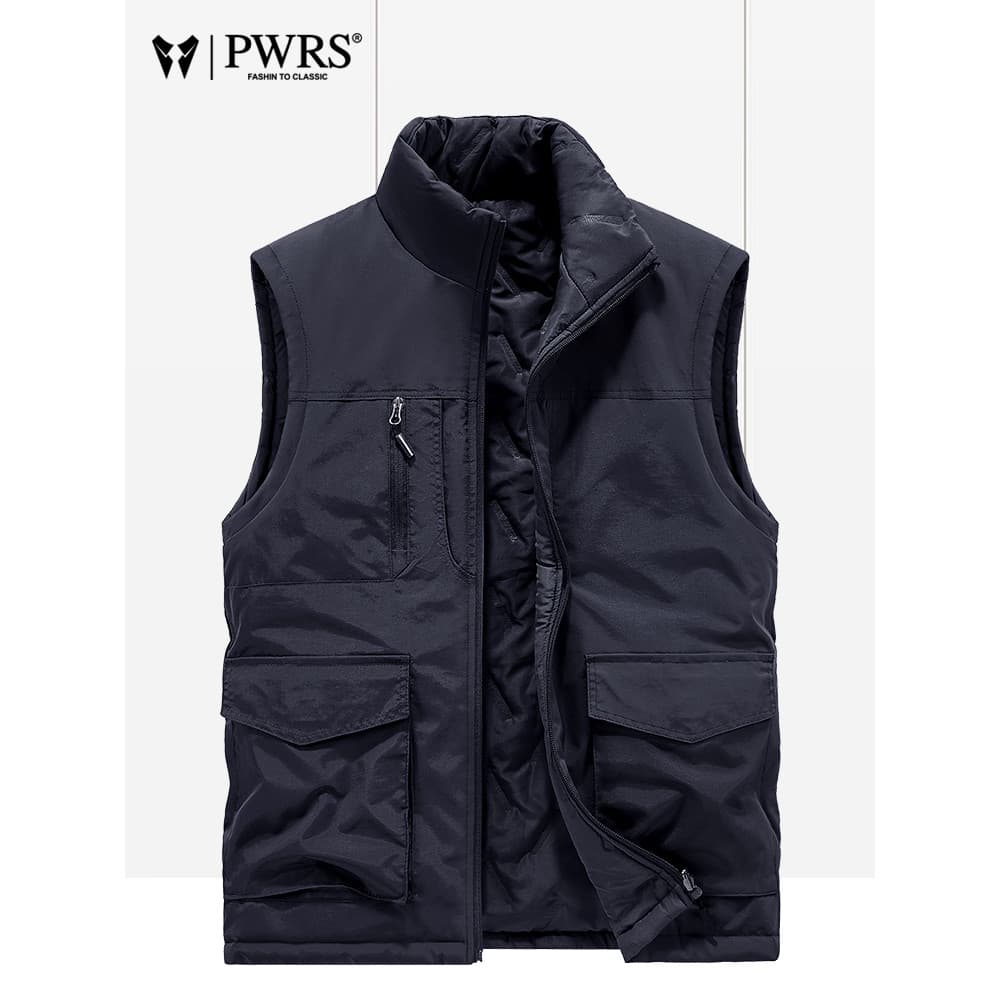 Colete masculino outono inverno dupla face ao ar livre multifuncional esportes colete de meia-idade idosos solto quente-