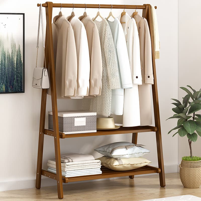 Rack de casaco dobrável para quarto doméstico, cabide de madeira maciça em negrito, varanda, rack de secagem, roupas, ch