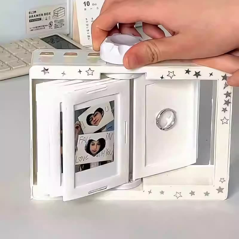Polaroid rotativa moldura de foto mesa de configuração 10cm foto Flip moldura vazia presente criativo diy moldura de fot