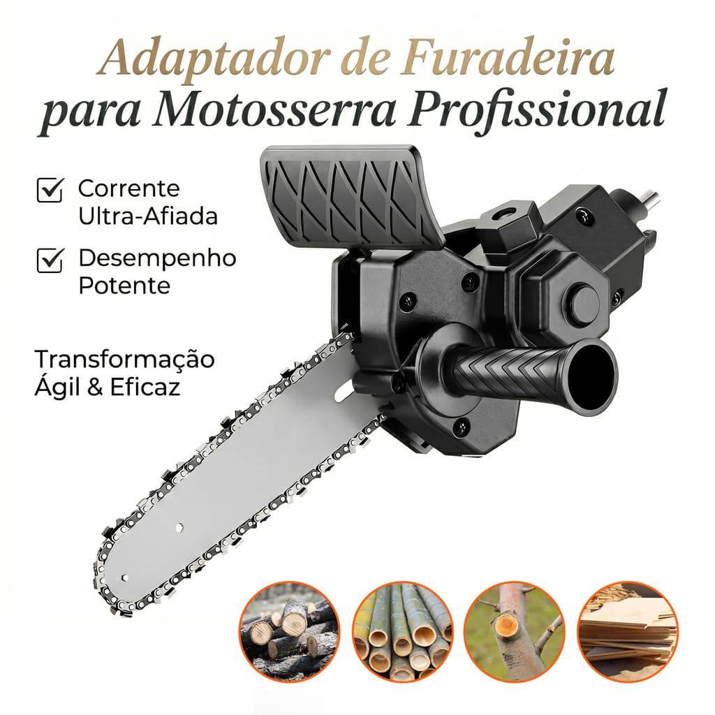Adaptador de Motosserra Portátil para Furadeira Parafusadeira 4 polegadas