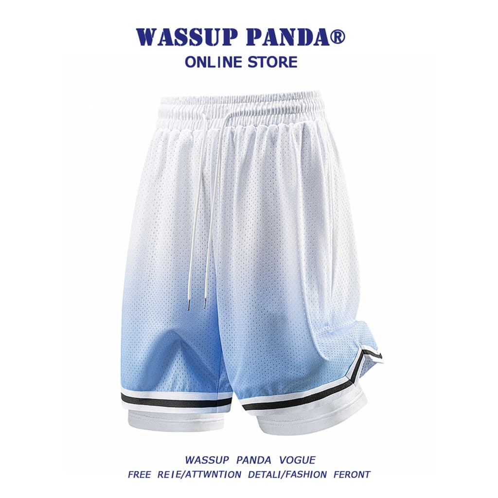 WASSUP PANDA Ice Sense Fino Transparente Basquete Calças de Cinco Pontos Homens Verão Street Wear Solto All-match Shorts