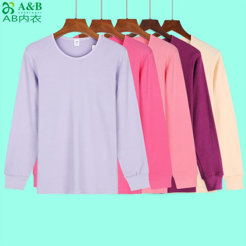 Puro algodão outono roupas femininas 100% algodão outono inverno topos térmicos algodão Base de desgaste interno camisas