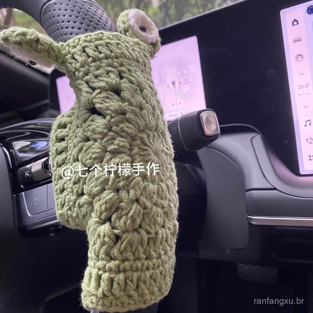Capa de volante de 13cm feita à mão, capa protetora de malha absorvente de suor para carro, produto acabado RWUK