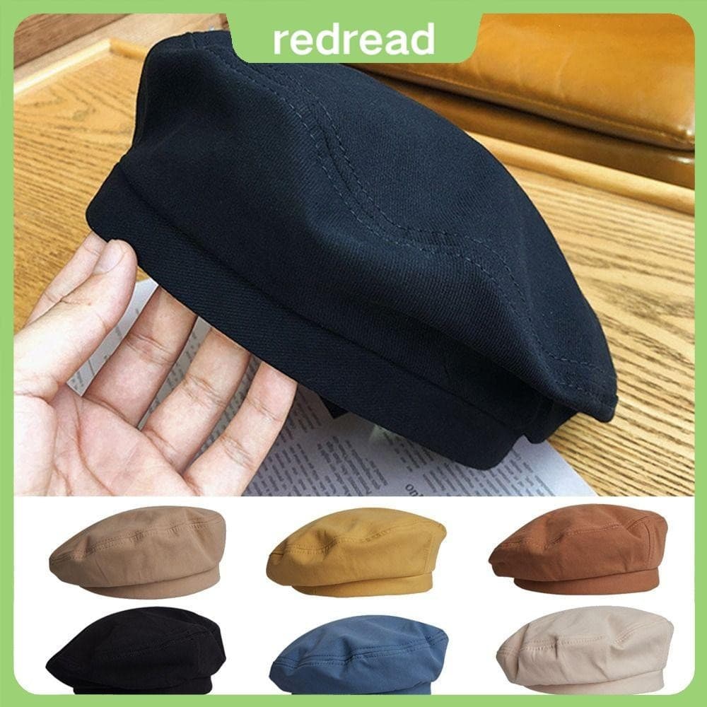 Chapéu Boina REDREAD, Pintor de Algodão Britânico, Moda Retro Boinas de Cor Sólida para Meninas Mulheres