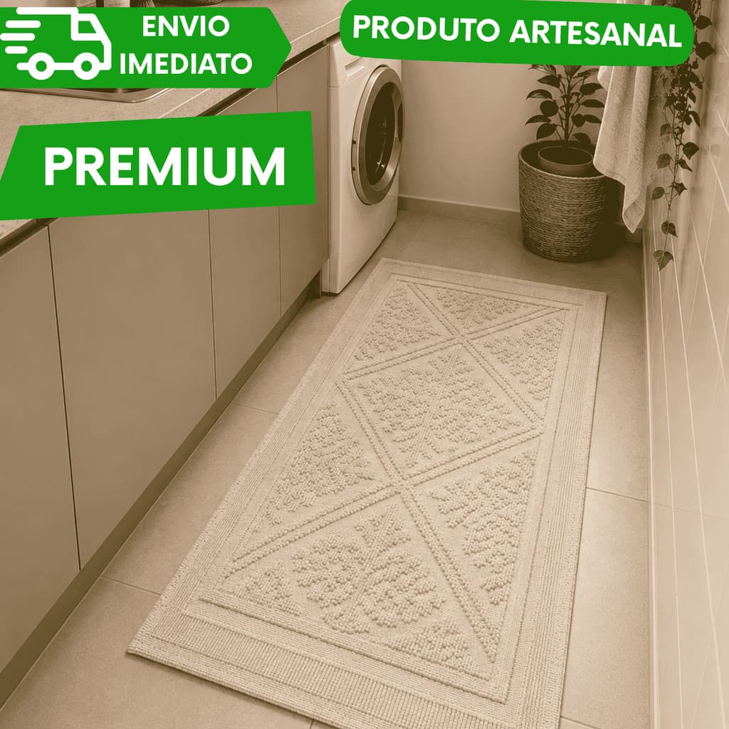 Tapete Decorativa para Cozinha e Lavanderia Artesanal Alta Qualidade Luxo