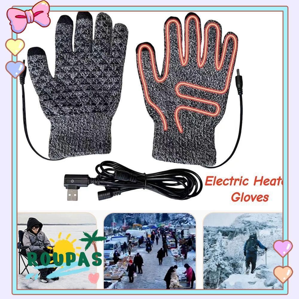Luvas Aquecidas USB ROUPAS , De Aquecimento Elétrico Ajustáveis Espessadas Quentes Reutilizáveis Com Tela Sensível Ao To