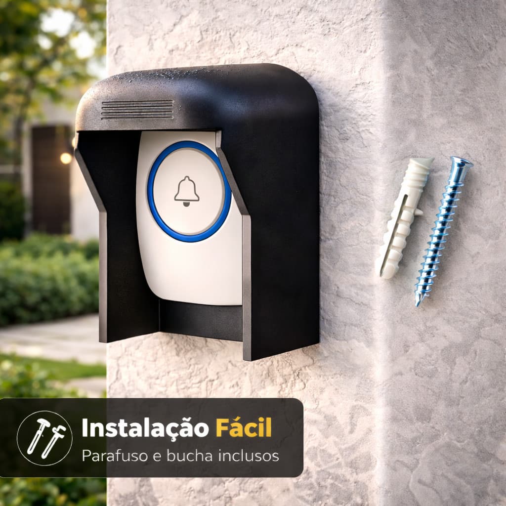 Suporte Protetor para Campainha Sem Fio Externa | Capa Anti Chuva e Sol Proteção Impermeável Universal Fácil Instalação