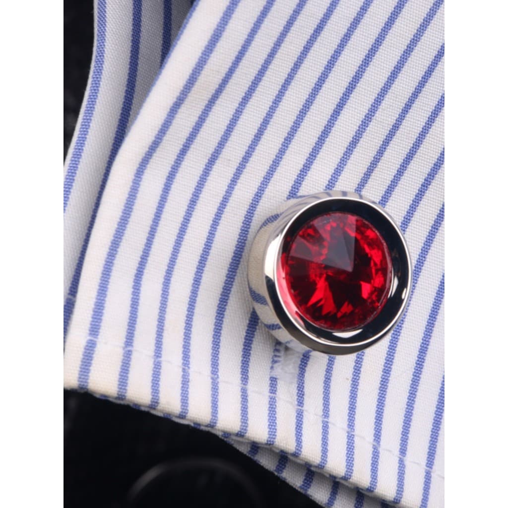 Abotoaduras de diamante vermelho Profound abotoaduras de camisa francesa masculina abotoaduras formais de camisa frances
