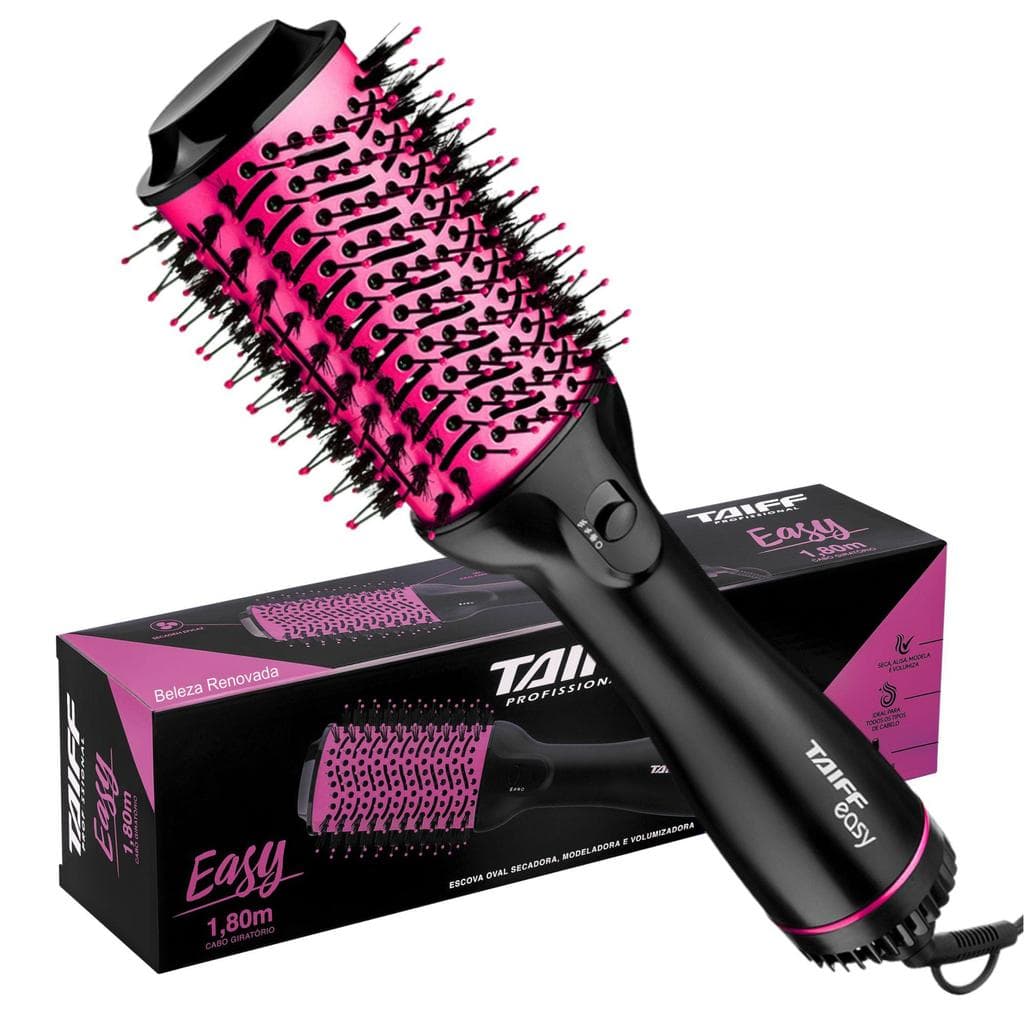 Escova Secador Taiff Easy Pink 1200W Oval Modeladora