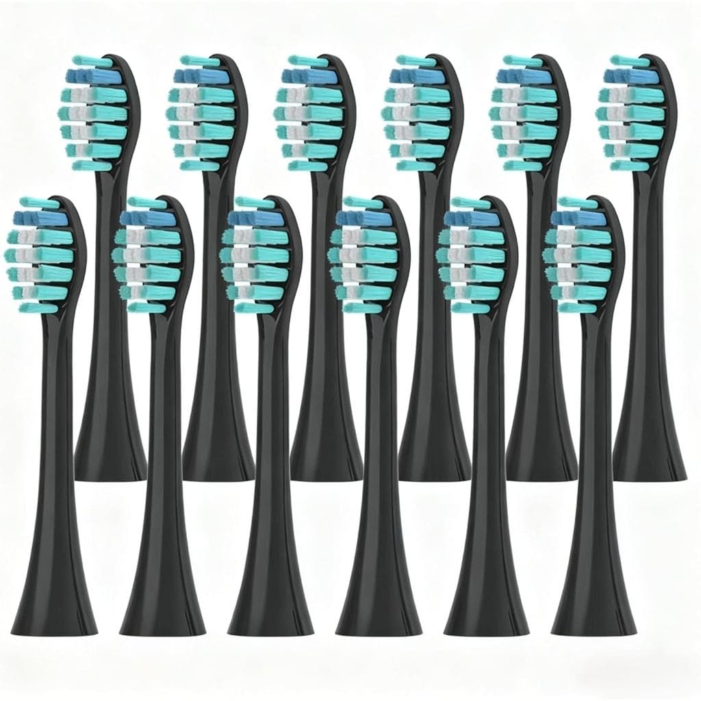 10 Cabeças de Substituição Pretas para Escova de Dentes Elétrica, Limpeza Profunda para Sonicool