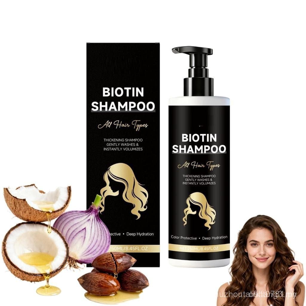 Conjunto de Shampoo e Condicionador com Biotina para Cabelos Mais Grossos e Volumosos – Reduz o Afinamento, a Quebra e a