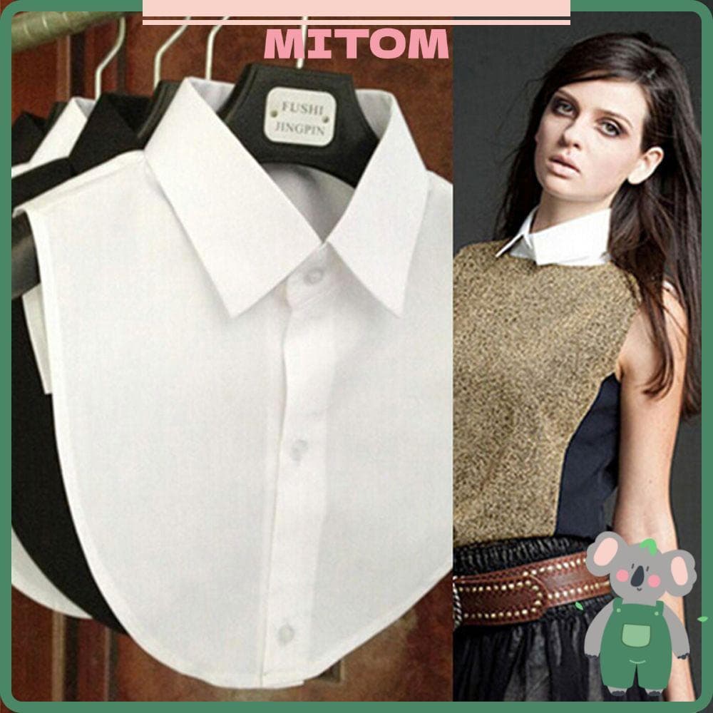 Blusa De Gola Falsa Feminina Acessórios De Roupas Da Moda Vintage Solid Blouse False Collar Shirt