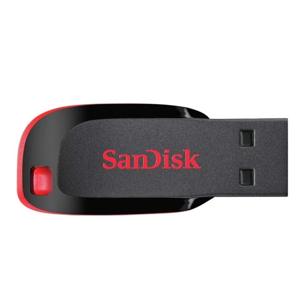 Pendrive SanDisk Cruzer Blade 2.0 Original Preto Vermelho