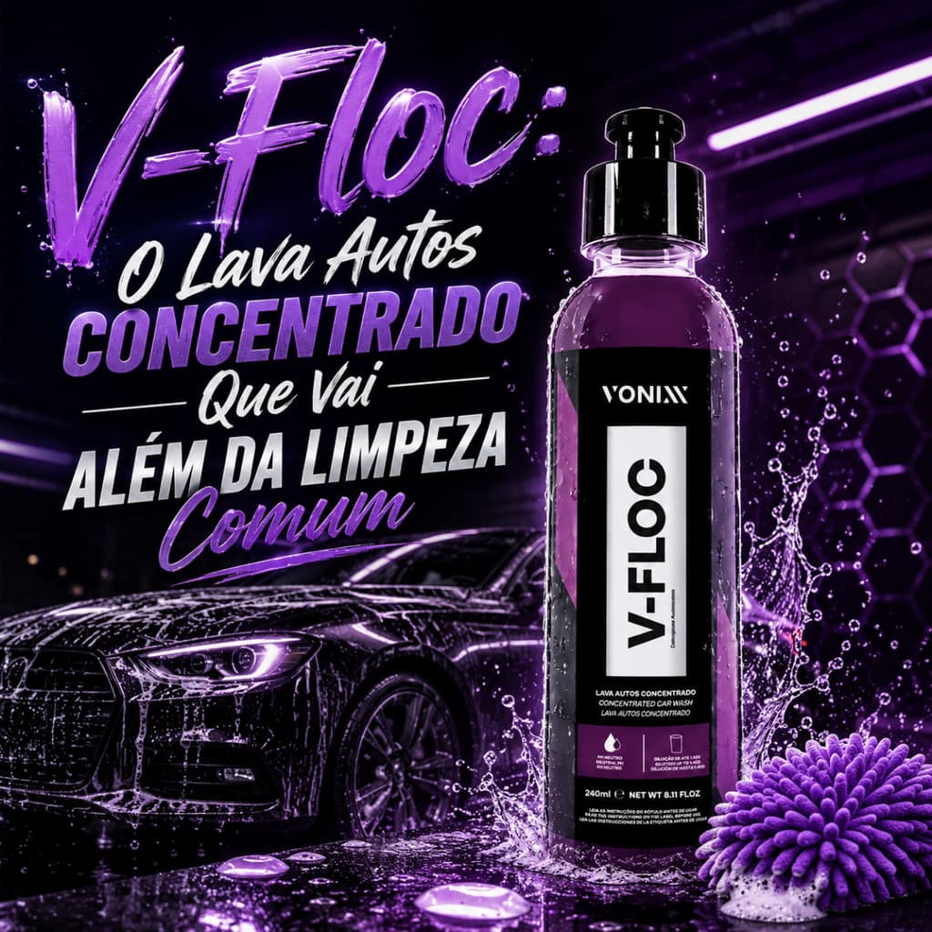 Shampoo Automotivo Lava Auto Concentrado V-floc 240ml Vonixx