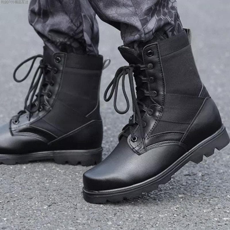 Novo estilo botas de combate masculinas de alta qualidade ao ar livre preto botas táticas à prova dwaterproof água botas