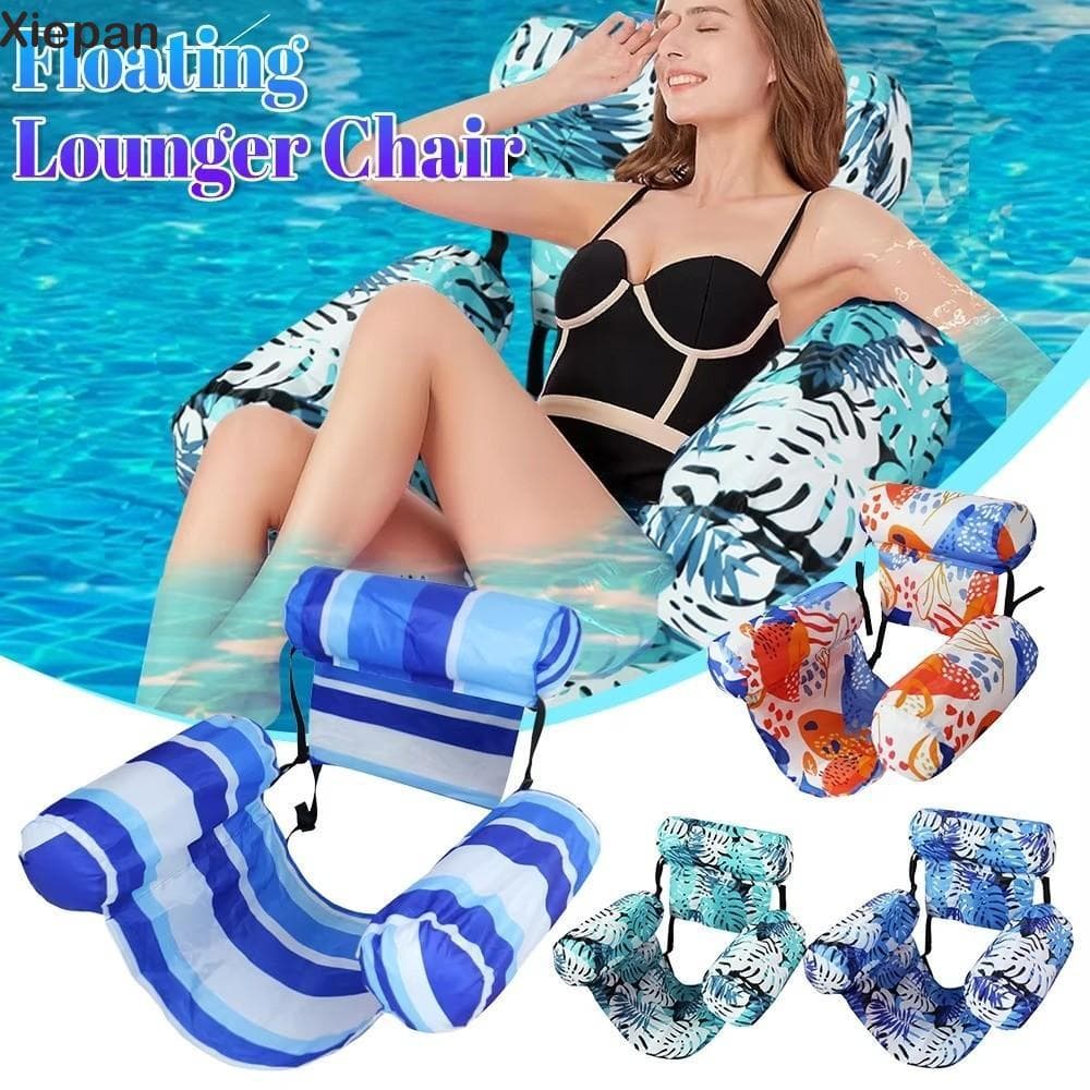 XIEPAN Bóia De Piscina Inflável , Dobrável Com Braço E Encosto Cadeira Espreguiçadeira Flutuante , Cama