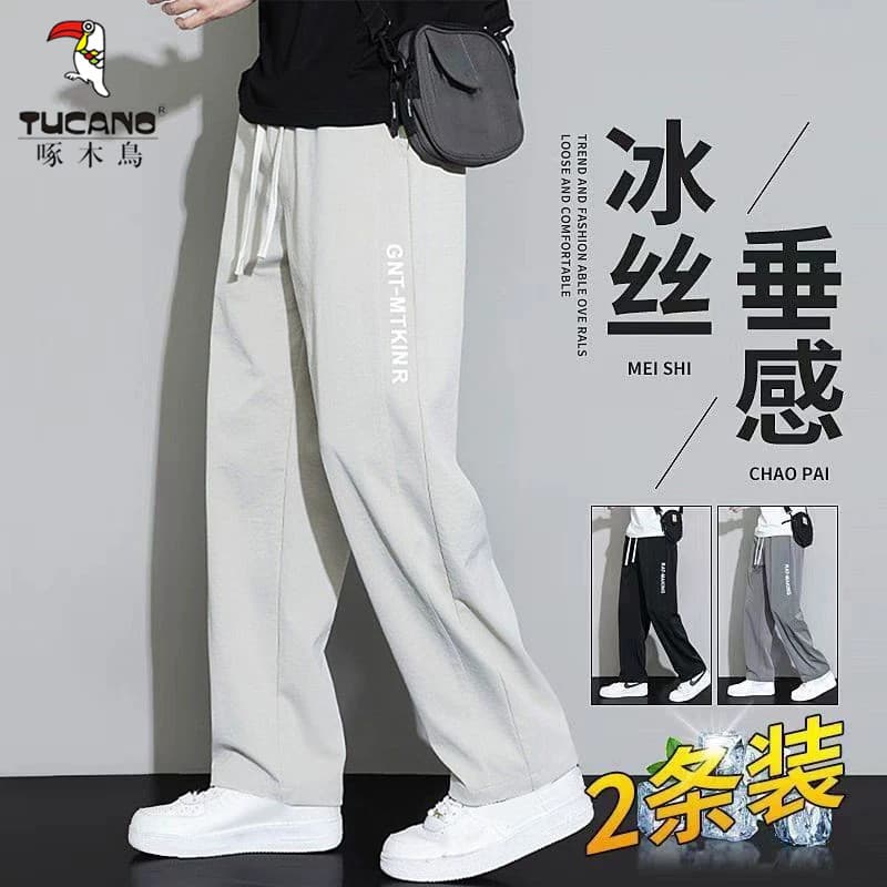 Woodpecker calças casuais masculinas 2026 novo estilo em linha reta calças de verão esportes de secagem rápida verão est