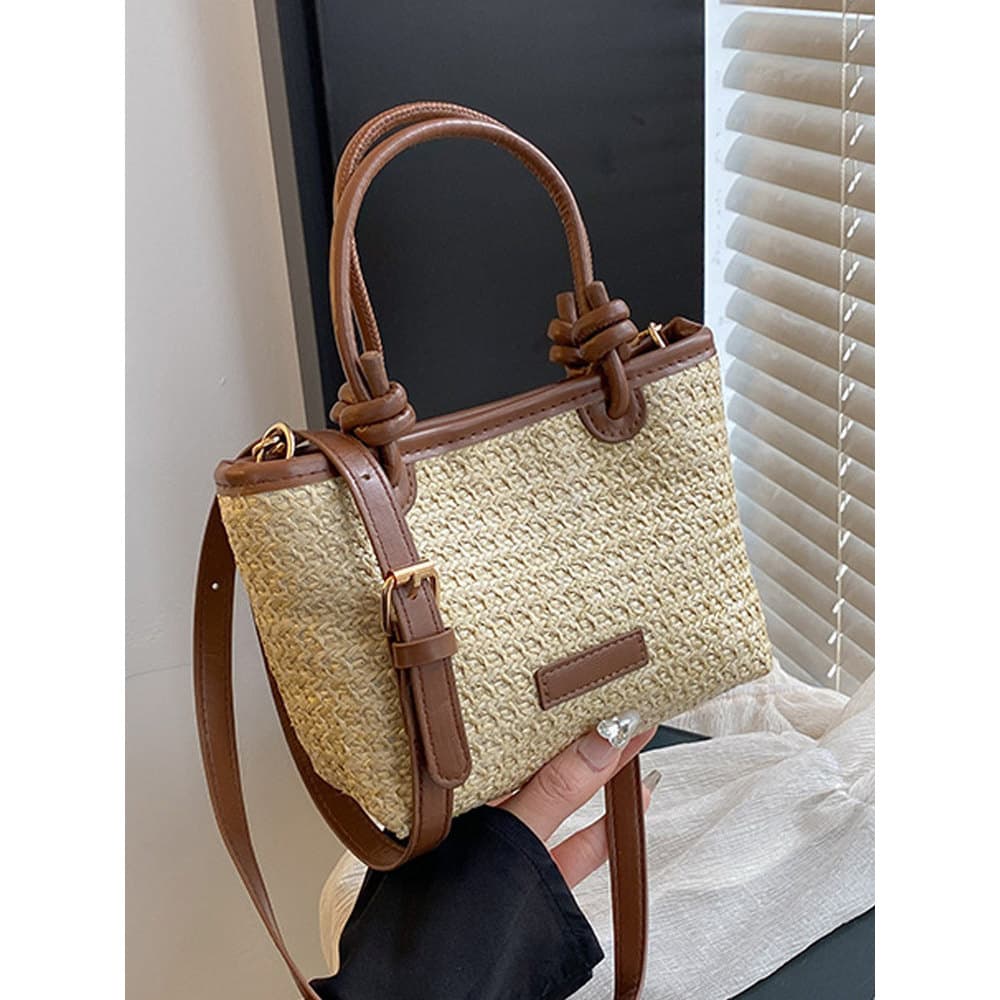 Bolsa bolsa femenina Férias de verão estilo praia palha tecido saco portátil saco do mensageiro 2025 novo estilo estilo