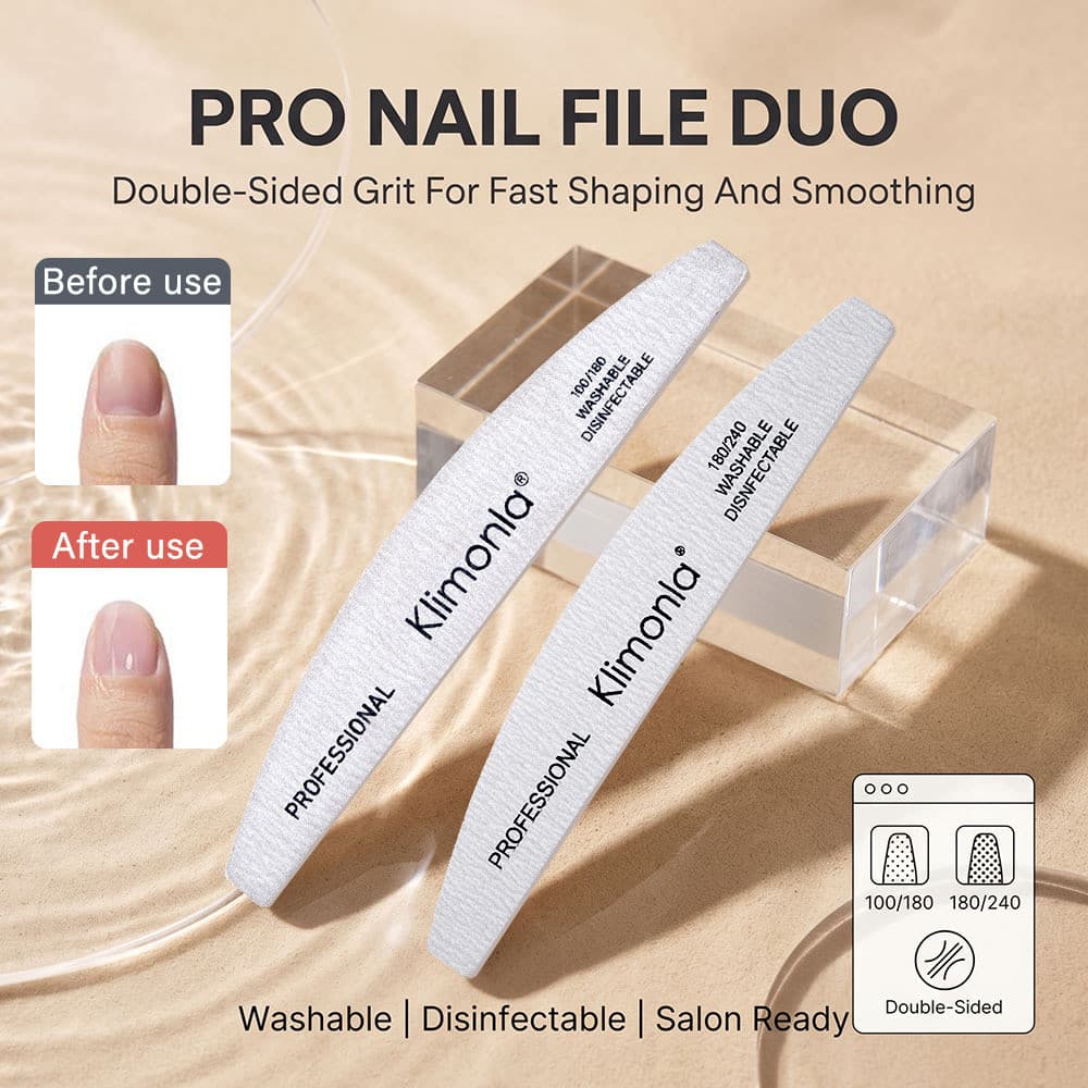 {Manicure}Half-moon wood file for shaping and polishing nails Washable nail file, specialized nail tool for nail salons