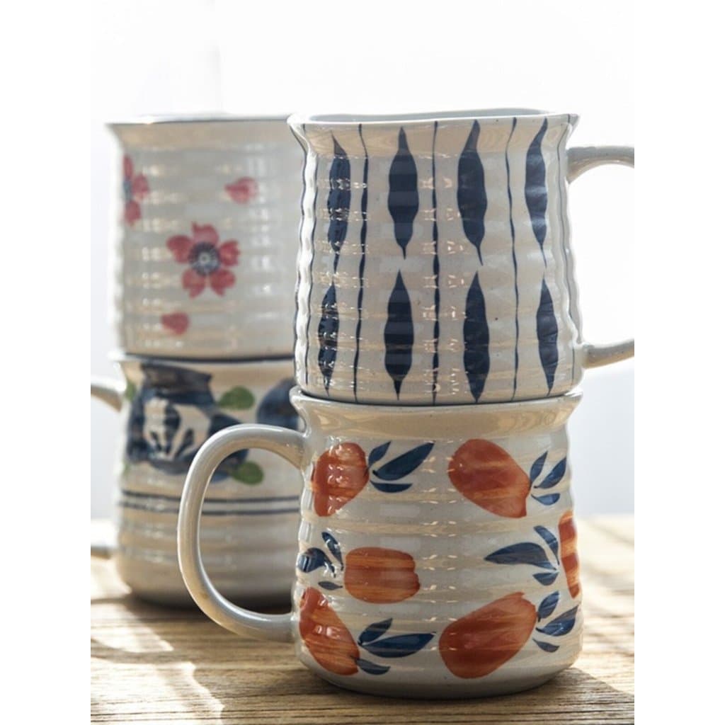 Estilo japonês quatro estações Retro caneca Underglaze cor grés copo de água doméstico grande capacidade copo cerveja gr