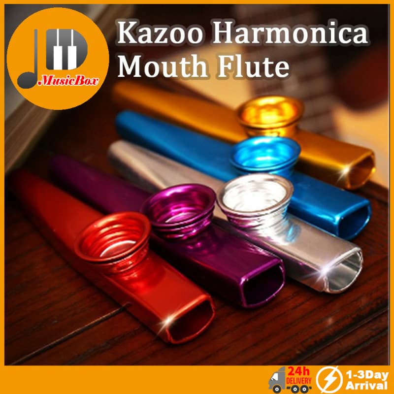 Kazoo Liga De Alumínio Dourada Com Membrana Flauta Diafragma Boca Kazoos Instrumentos Musicais