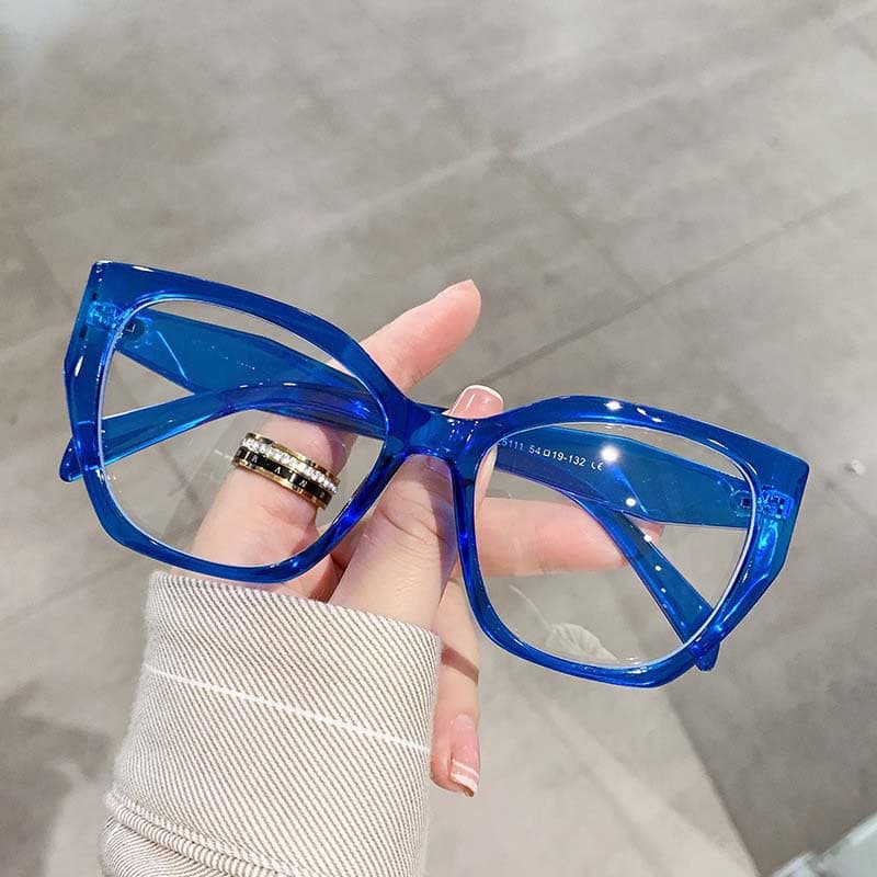 Moldura De Óculos Moda Polígono Mulheres Homens Anti-Luz Azul Armação Vintage Computer Spectacles