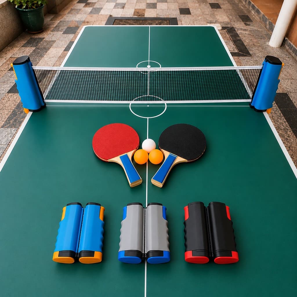 Kit Para Ping Pong Com 2 Raquetes 3 bolinhas e 1 Rede Retrátil Adaptável Até 1,70M Brinquedo Diversão