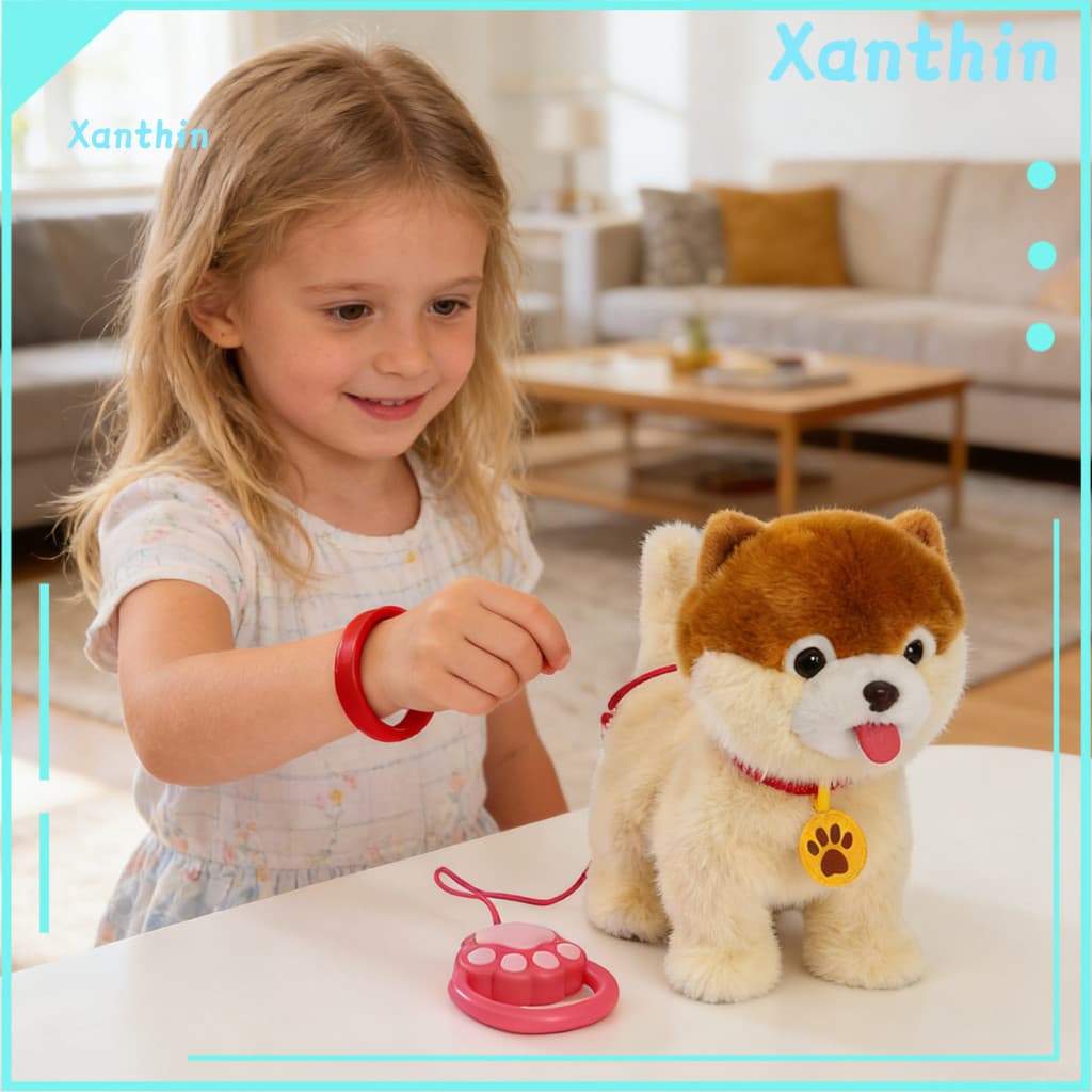Battery Powered Pet Toy Robot Dog Electric Plush with Tongue Licking Walking Motion Sounds Repeats What Say – Stuffed