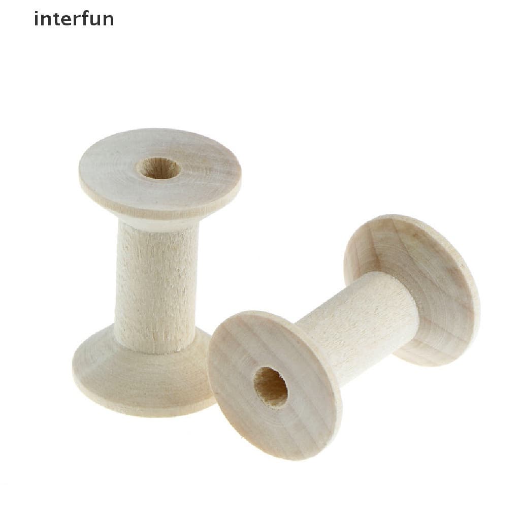 10 bobinas de madeira ocas para bordado com linha, tamanho 47mm x 31mm.