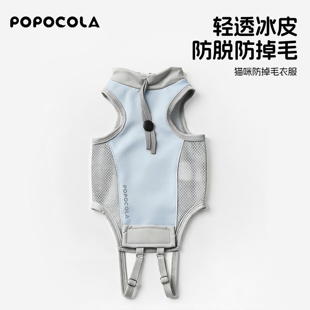 P POPO roupas de gato Anti-fiapos estilo fino verão Pet roupas legais Muppets alemãs gatinho gato verão roupas de proteç
