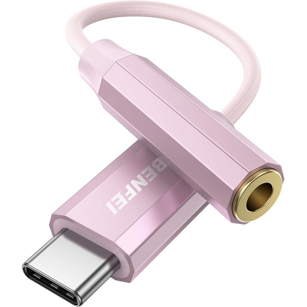 BENFEI USB C to Audio Jack Adapter with DAC chipset, USB-C to 3.5mm Female Headphone Compatible with iPhone 15 Pro Max/1