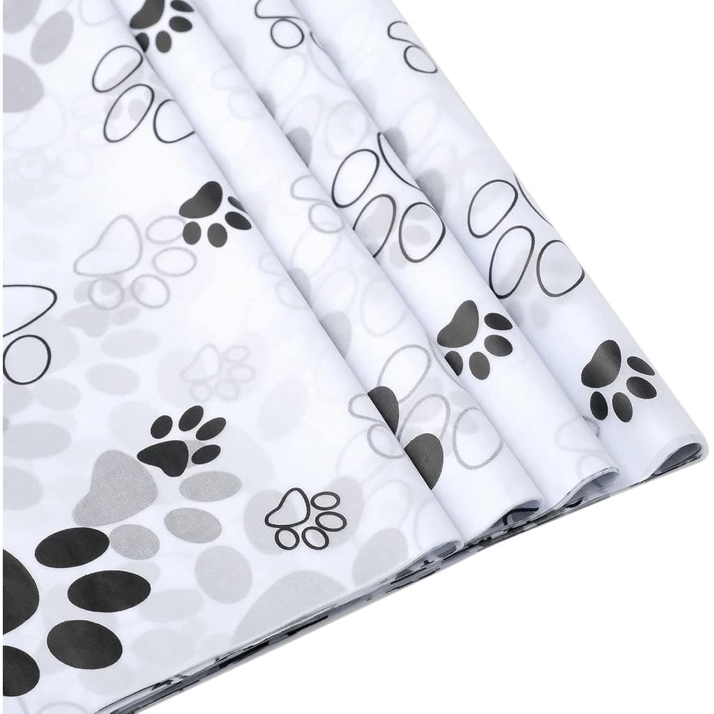 100 Folhas de Papel de Seda com Estampa de Patas de Cachorro para Embalagem de Presentes, Sacolas de Presente, Embalagem