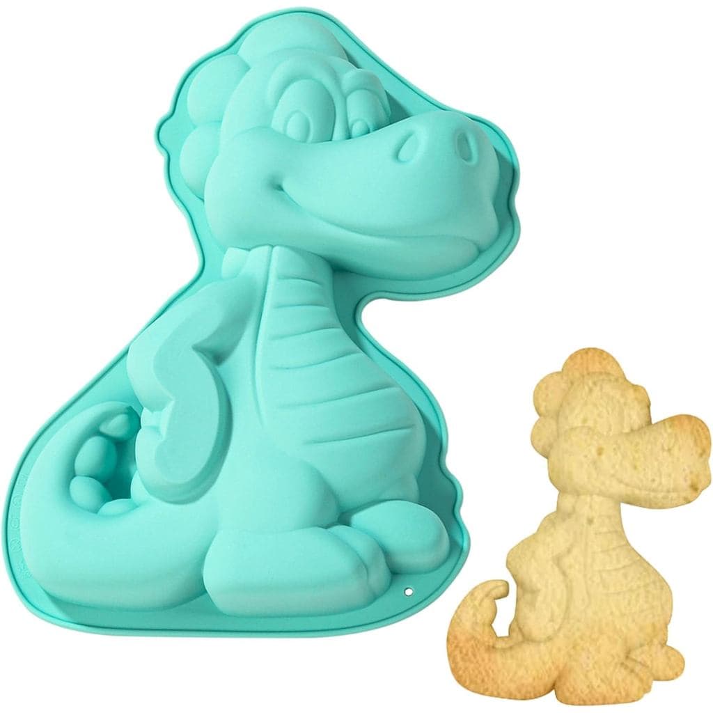 Forma de Bolo de Dinossauro de 10 Polegadas, Forma de Bolo de Dinossauro Antiaderente, Forma de Silicone em Forma de Din