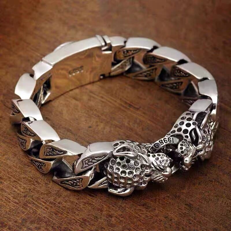 pulseira masculina pulseira Pixiu pulseira masculina banhada a prata moda dominadora na moda masculina única Retro dinhe