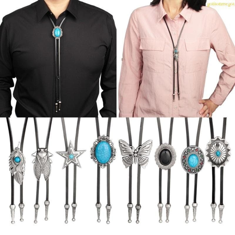 gotitonmegot Bolo Gravata Para Homens Ocidental Strass Fivela Camisa Suéter Decorativa