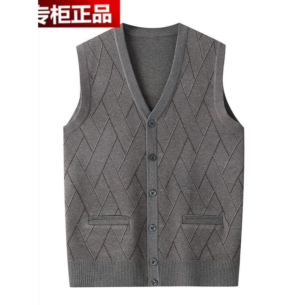 Primavera outono colete de malha masculino idosos Cardigan pai colete de meia-idade idosos colete vovô camisola jaqueta