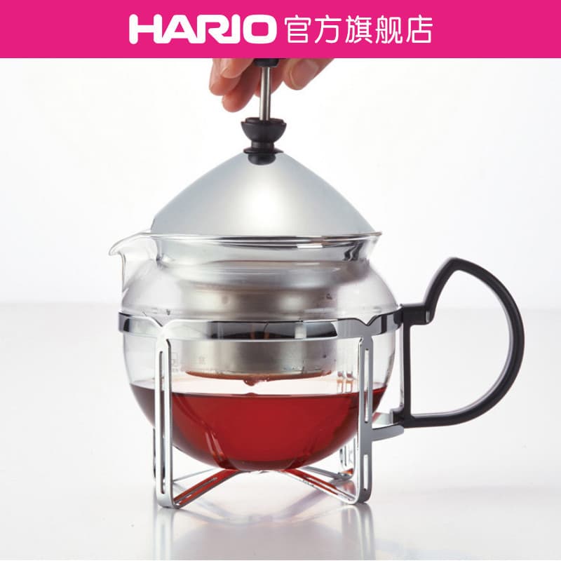 [Loja principal] Bule de vidro HARIO Coador de aço inoxidável Bule de chá Fabricante de chá Pote de separação de água CH