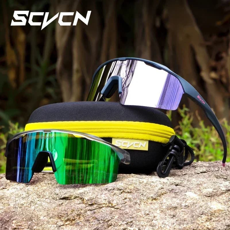 Óculos de Sol Fotocromáticos SCVCN UV400 Masculino, para Ciclismo MTB, Bicicleta e Corrida ao Ar Livre