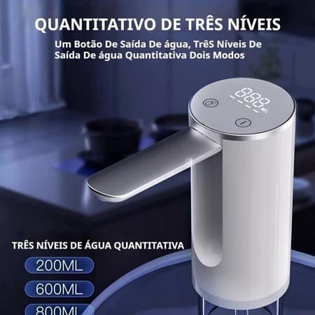 Dispenser de Água Elétrico Sem Fio - Prático e Higiênico para Casa e Escritório F1111